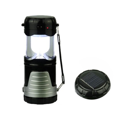 solar camping lamp dual purpose rechargeable 6 LED pop up outdoor lantern light