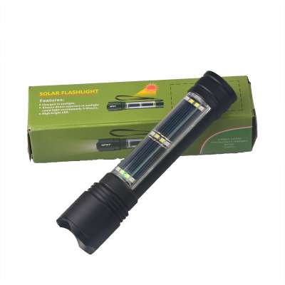 Aluminum Mini Solar Led Torch Flashlights Portable Pocket 1000 Lumens Outdoor Torch USB