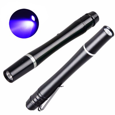 mini blacklight inspection 3w led flashlight pen torch with 380 nm uv light