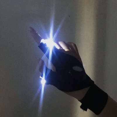 Mini Multifunction Working Led Flashlight Glove Outdoor Fishing Gloves Pure Cotton Hand Long Endurance Gloves