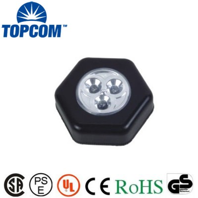 New Design 3 LED Mini Push Lamp Smart LED Push Light With Sticker