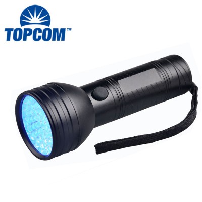 TOPCOM Aluminum Ultraviolet Black Light 395nm 51 Led UV Flashlight Urine Detector