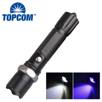 Dual LED Lights Source LED Purple Light White 395nm UV Torch Scorpion Urine UV Flashlight Black Light